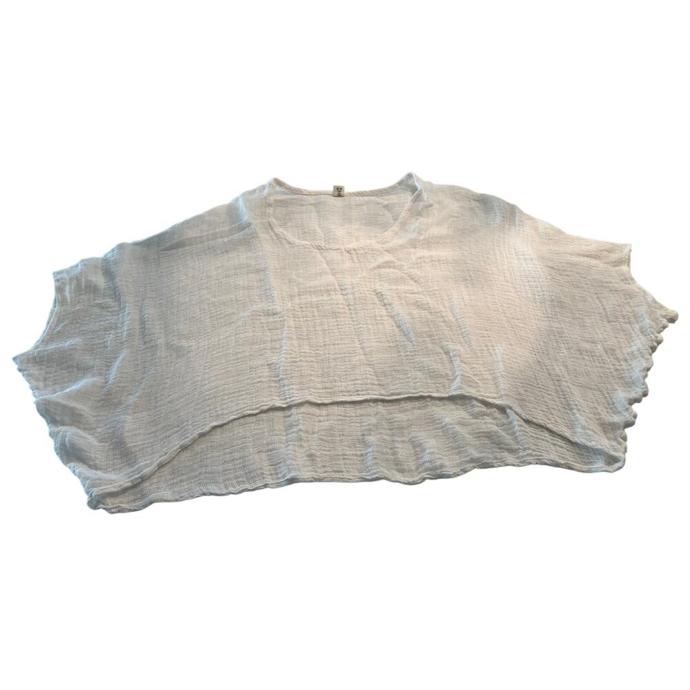 M1-42 SUNDAY ST. TROPEZ Womens' Crop Dolman Sleeve Top Knit White Size S